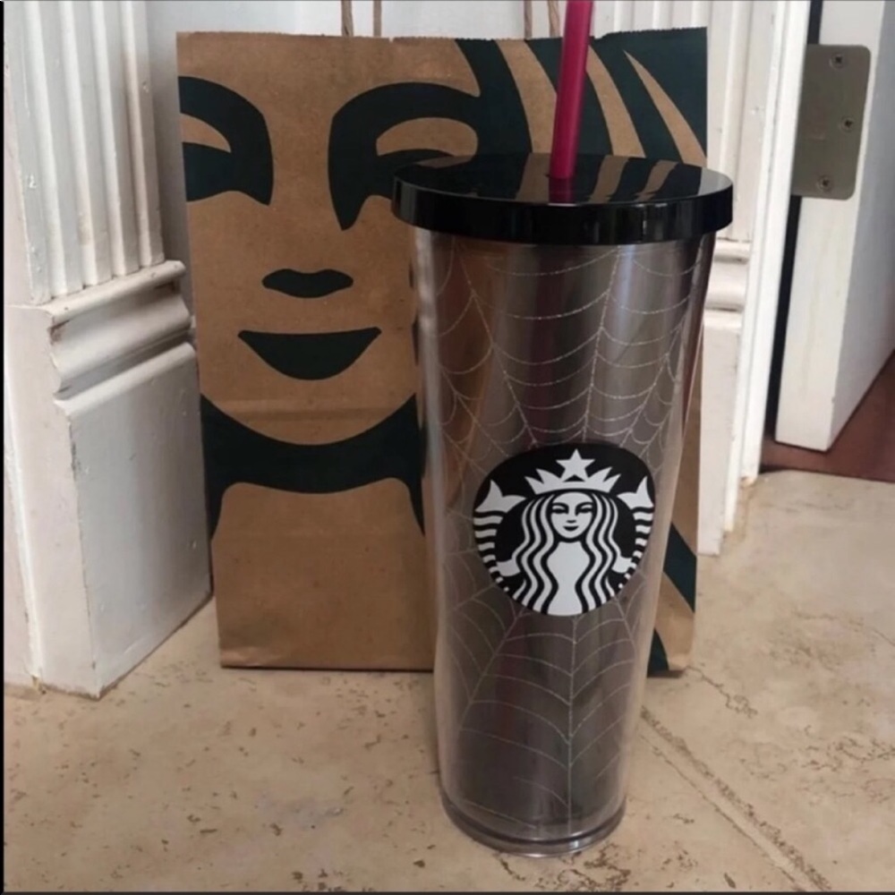 Starbucks Halloween glitter spider tumbler cup